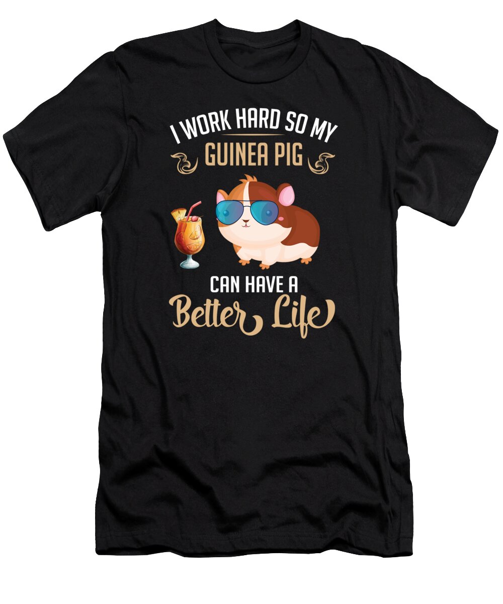 Guinea Pig T-Shirt featuring the digital art Rodent Hamster Pet Guinea Pig Lover Gift by RaphaelArtDesign