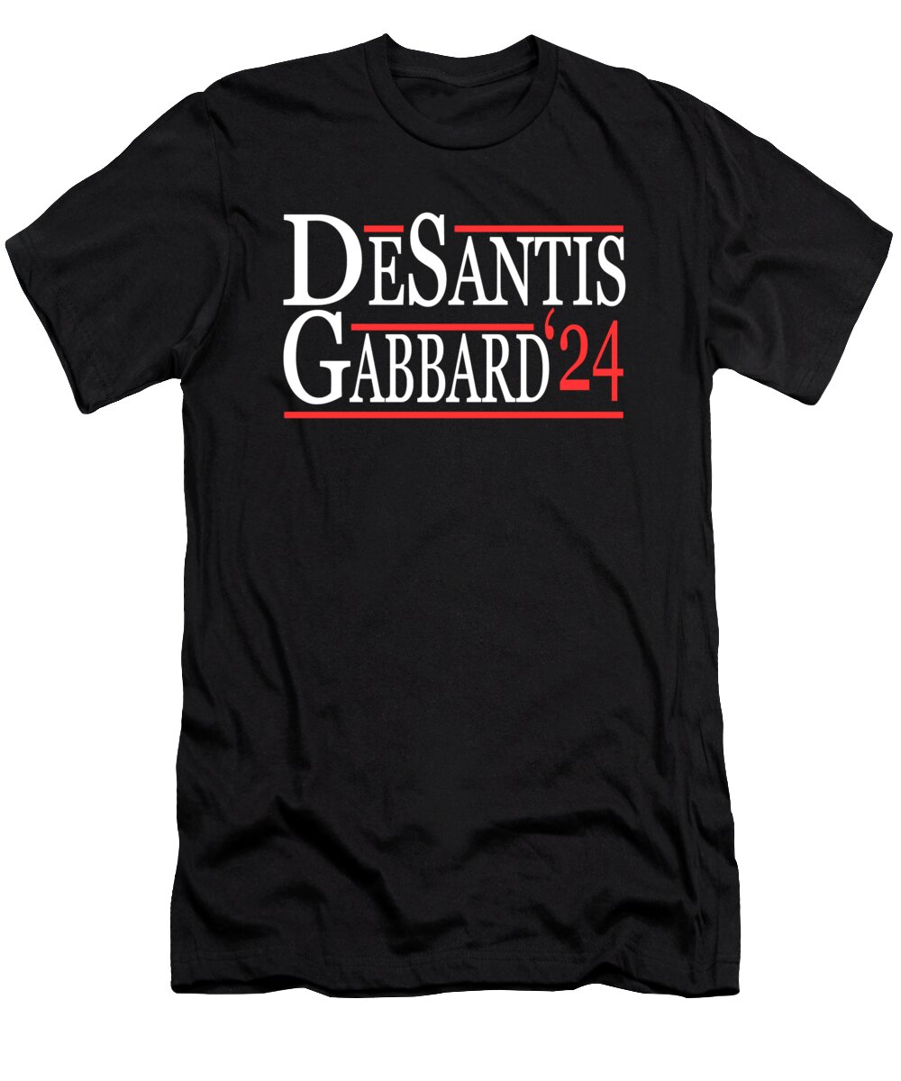 Republican T-Shirt featuring the digital art Ron Desantis Tulsi Gabbard 2024 by Flippin Sweet Gear