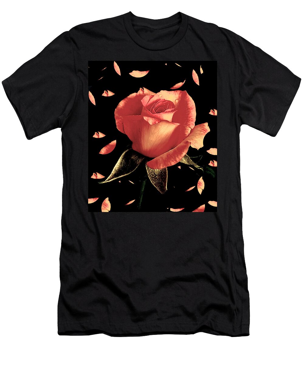 Rose T-Shirt featuring the photograph Rose Petals by Dani McEvoy
