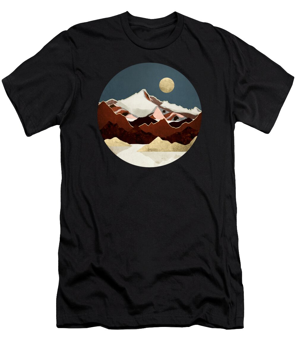 Rustic T-Shirt featuring the digital art Rustic Mountains by Spacefrog Designs