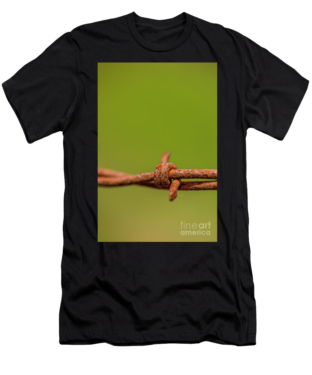 Barbed Wire T-Shirt featuring the photograph Rusty Barb by Pamela Dunn-Parrish