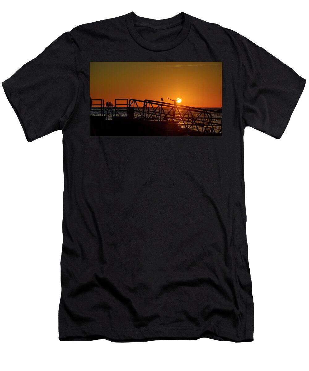 Sailboat T-Shirt featuring the photograph Sail'n On The Horizon by Tony Locke