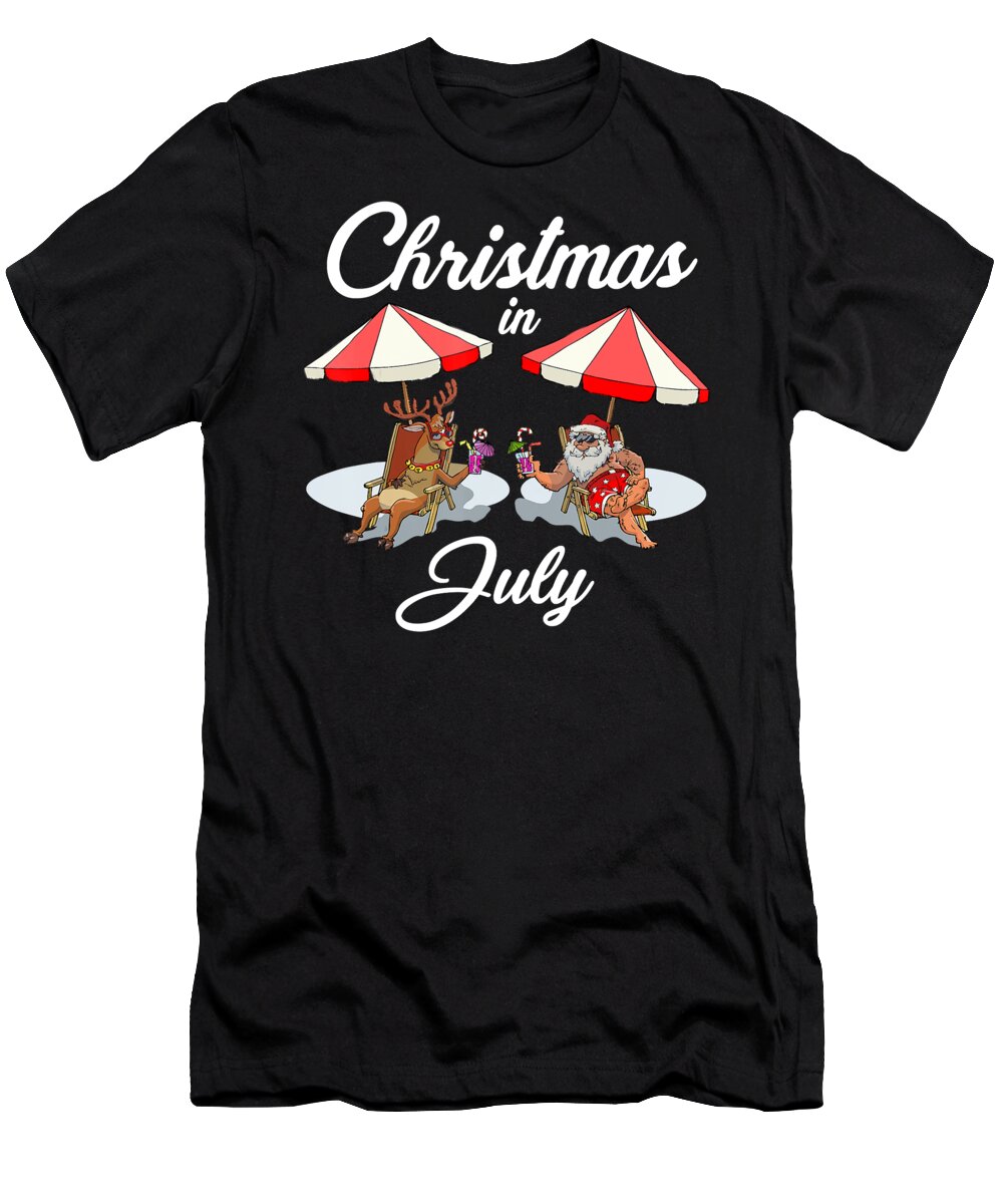 Santa Claus Christmas in July Hawaiian Lover Holiday T-Shirt T-Shirt T-Shirt  by Linh Dao - Pixels