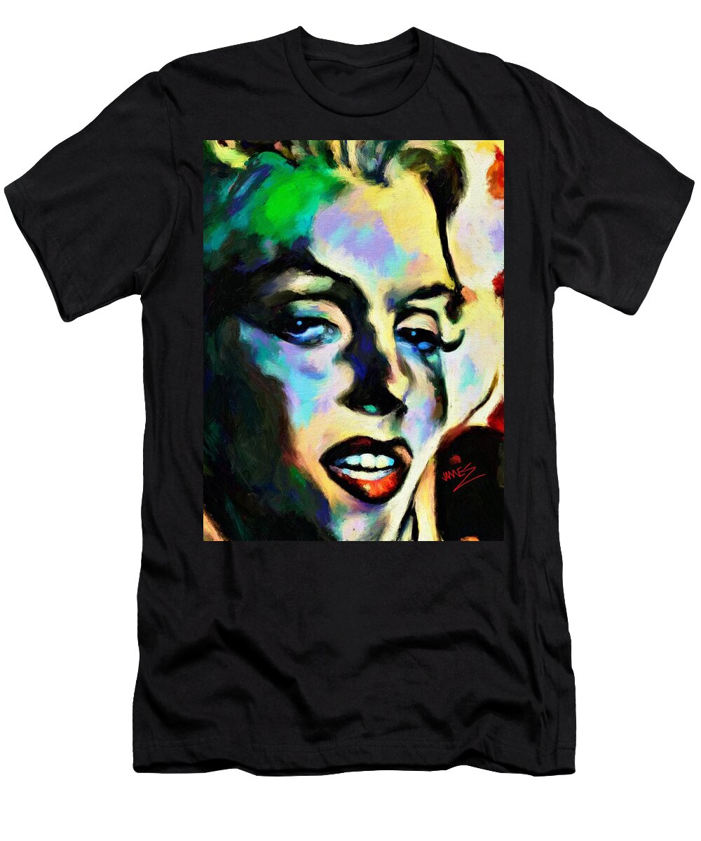 Portrait T-Shirt featuring the painting Sensual Beauty #07 Diane by James Shepherd