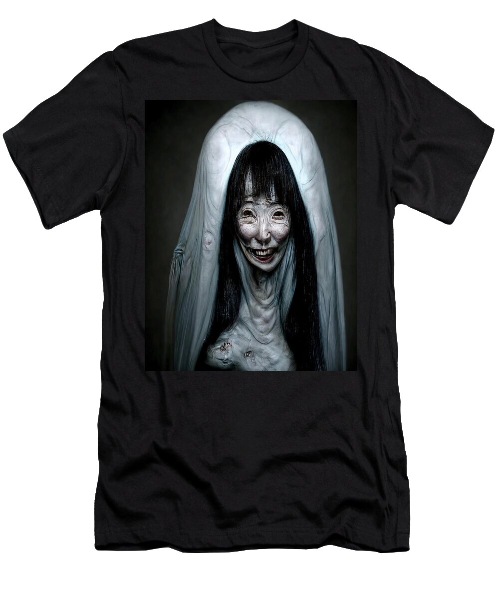 Horror T-Shirt featuring the digital art Nighttime Bride - Artwork by Ryan Nieves
