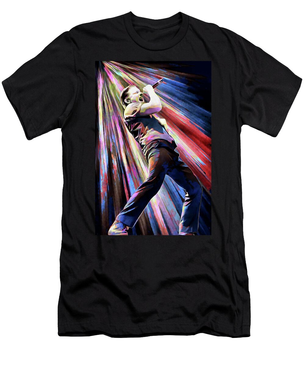Shinedown T-Shirt featuring the mixed media Shinedown Brent Smith Art Hope by The Rocker Chic