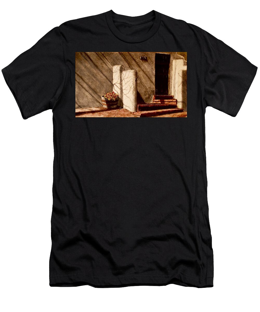 Adobe Wall T-Shirt featuring the painting Silver City by John Glass