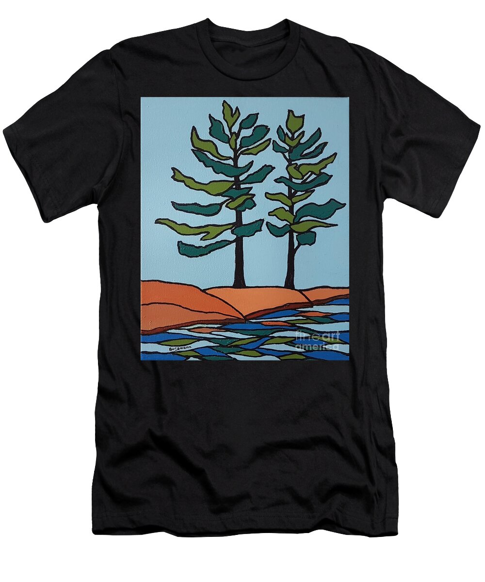 Landscape T-Shirt featuring the painting Sisters by Petra Burgmann