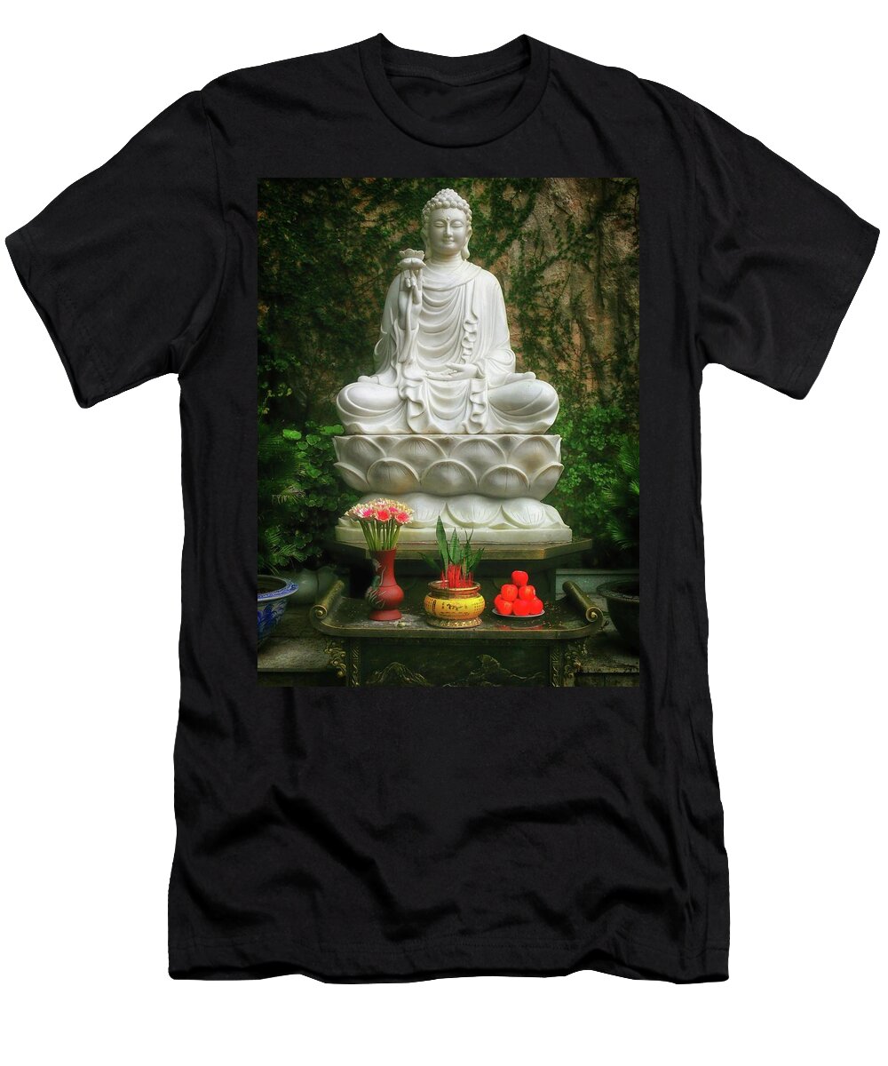 Buddha T-Shirt featuring the photograph Sitting Buddha Statue by Robert Bociaga