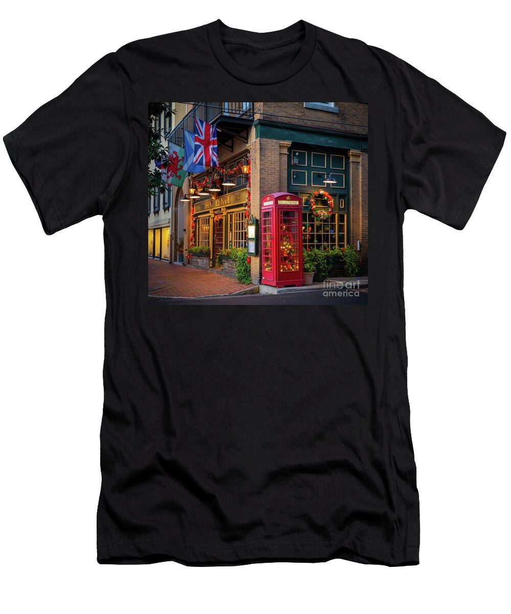 America T-Shirt featuring the photograph Six Pence Pub by Inge Johnsson