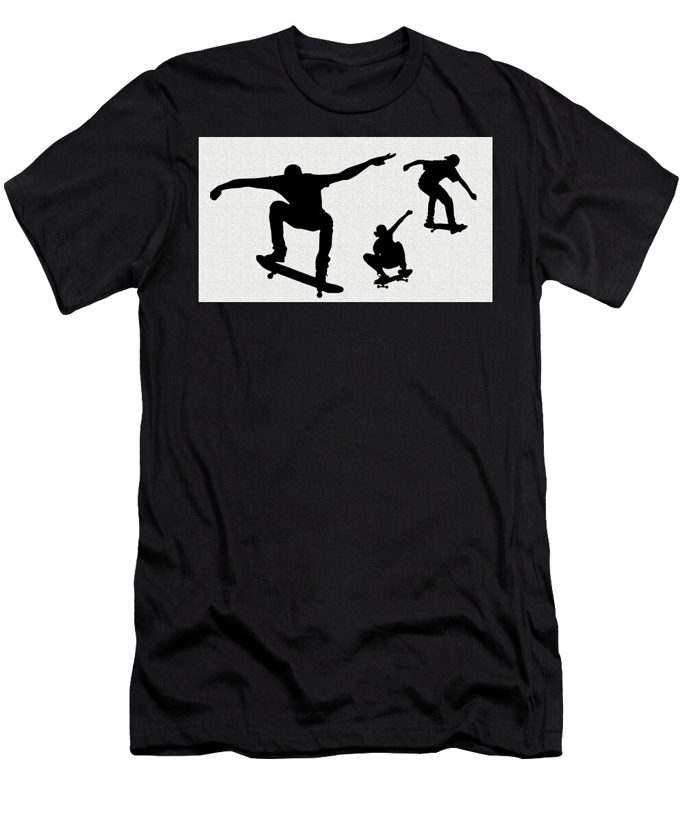 Hobbies T-Shirt featuring the digital art Skateboarding by Nancy Ayanna Wyatt