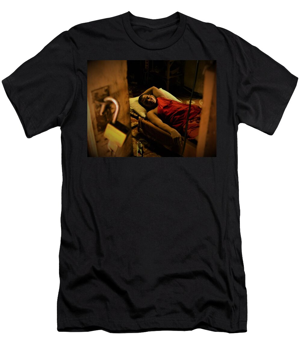 Sleep T-Shirt featuring the photograph Sleeping monk by Robert Bociaga