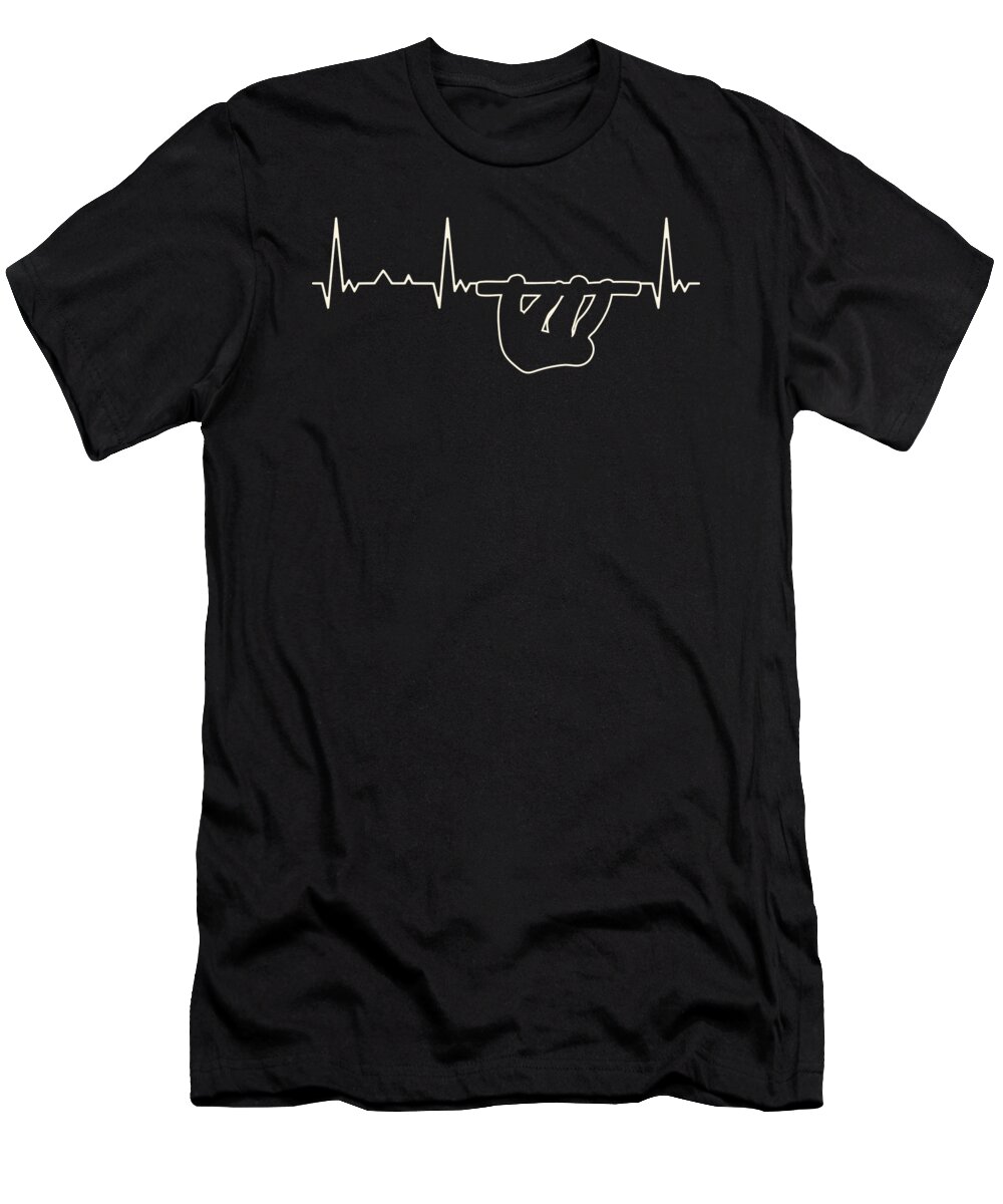 Sloth T-Shirt featuring the digital art Sloth EKG Heart Beat by Filip Schpindel