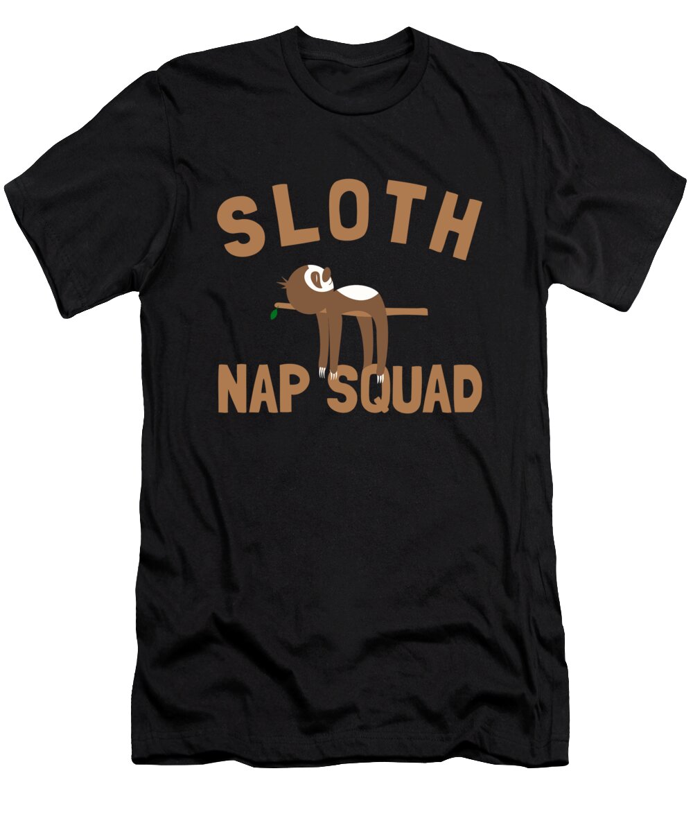 Funny T-Shirt featuring the digital art Sloth Nap Squad by Flippin Sweet Gear