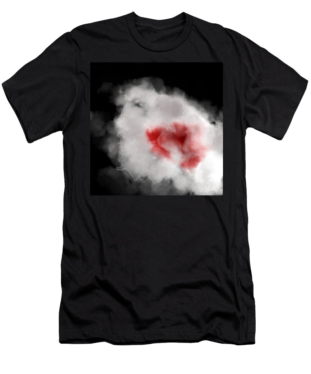 Modern T-Shirt featuring the digital art Smokey Views by Amber Lasche