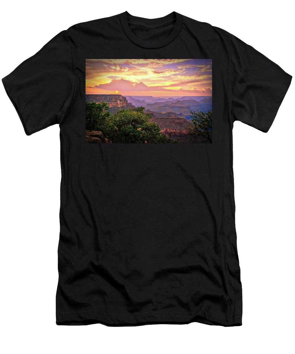 Grand Canyon T-Shirt featuring the photograph Smoky Grand Canyon Sunset by Chance Kafka