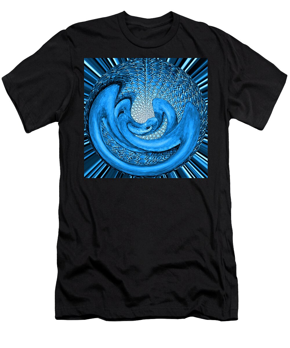 Digital Wallart T-Shirt featuring the digital art Snake in an Egg by Ronald Mills
