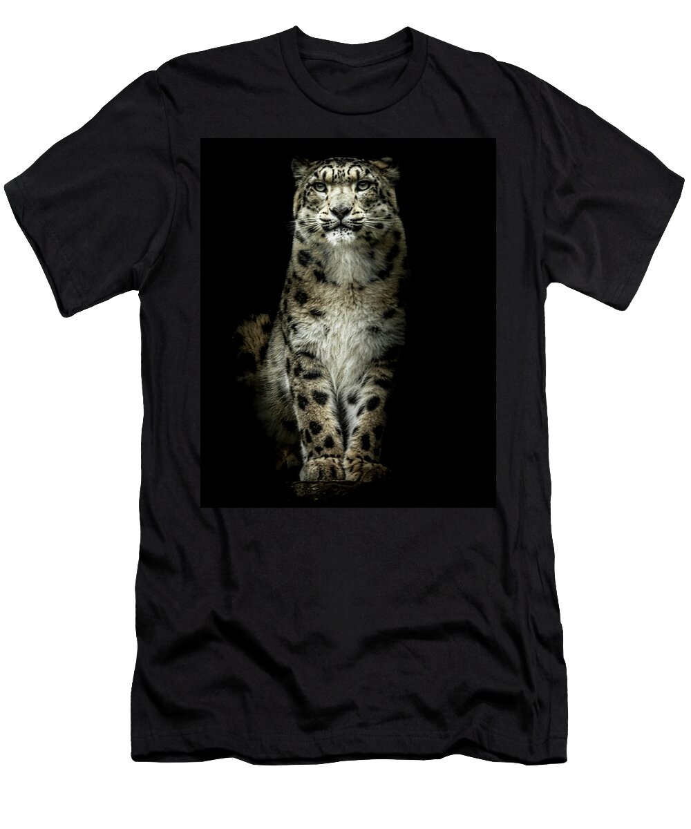Snow T-Shirt featuring the photograph Snow Leopard Portrait by Chris Boulton