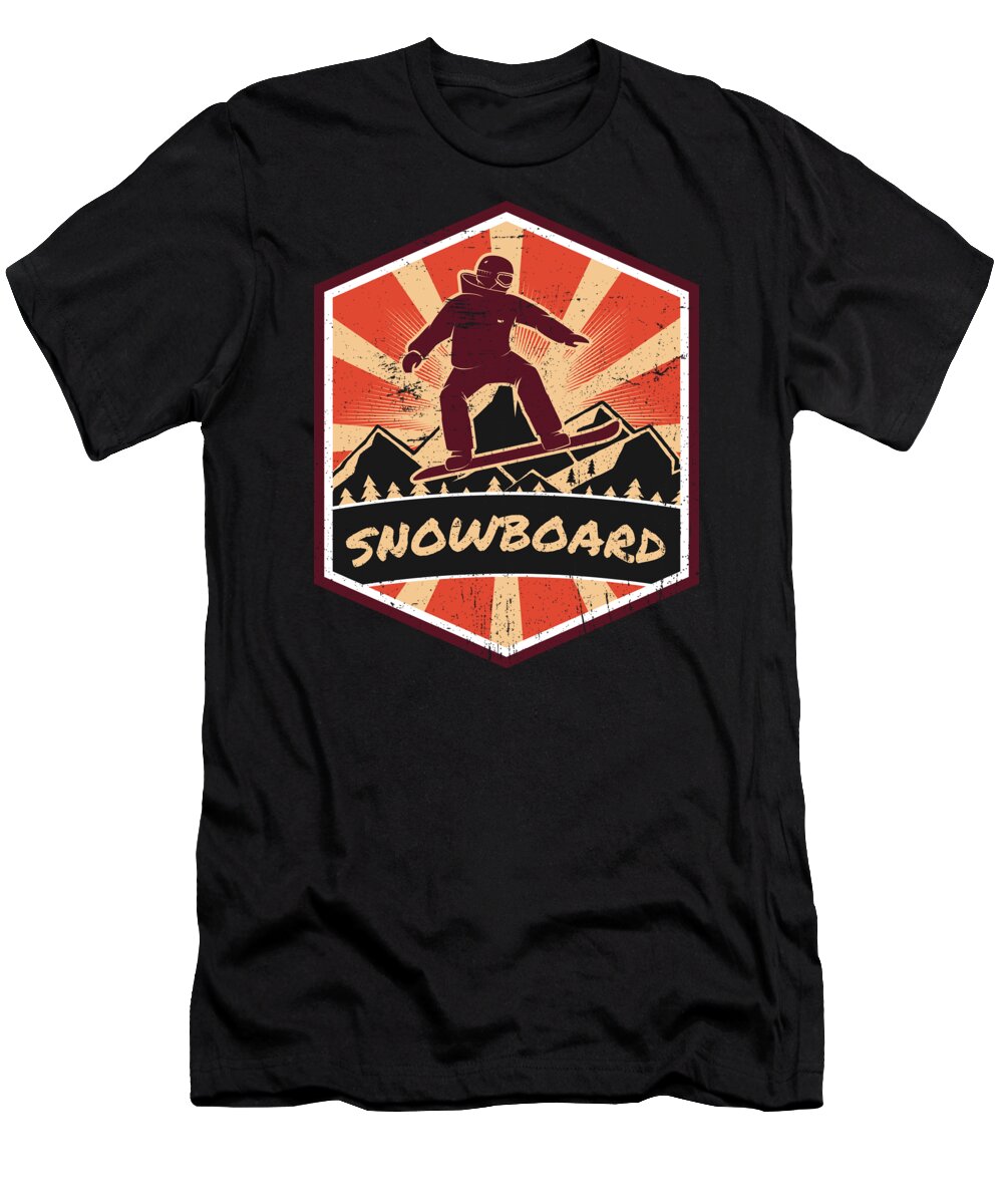 Mountain T-Shirt featuring the digital art Snowboard Propaganda Winter Sports by Mister Tee