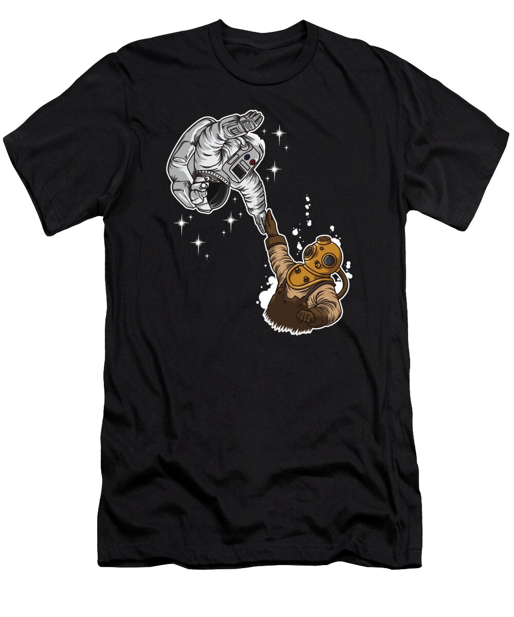 Breathing T-Shirt featuring the digital art So Close And Yet So Far Away Galaxy Underwater by Mister Tee