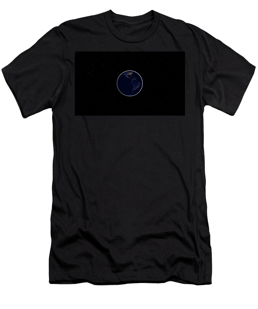 3d T-Shirt featuring the digital art Solar eclipse in modern times by Karine GADRE