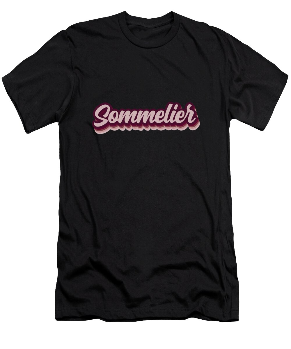 Sommelier T-Shirt featuring the drawing Sommelier by Bruno