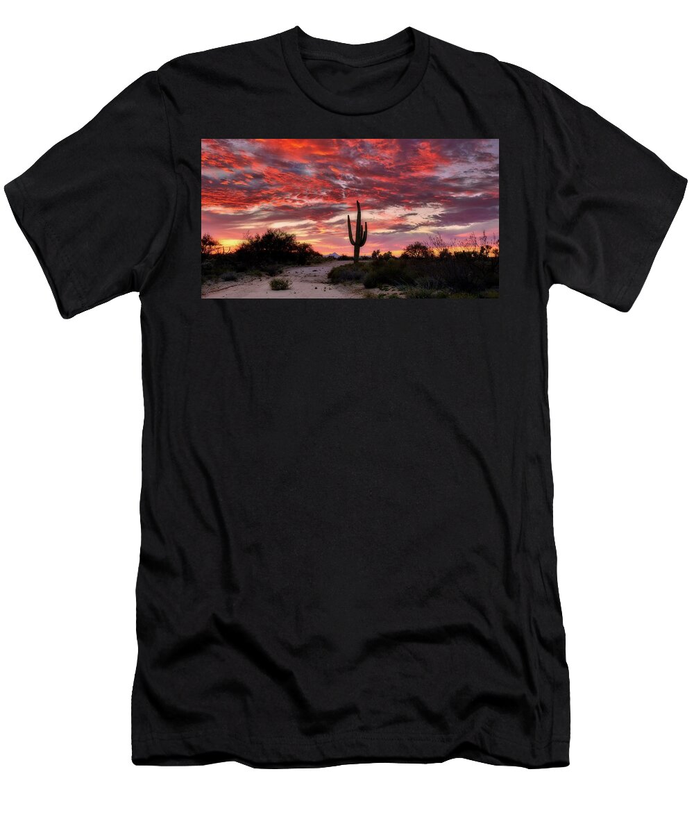Arizona T-Shirt featuring the photograph Sonoran Sunset Symphony by Mountain Dreams