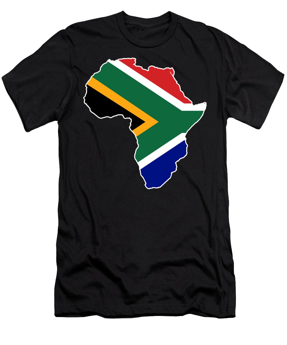 prototype håber Ekstrem South Africa flag map T-Shirt by By Designzz - Fine Art America