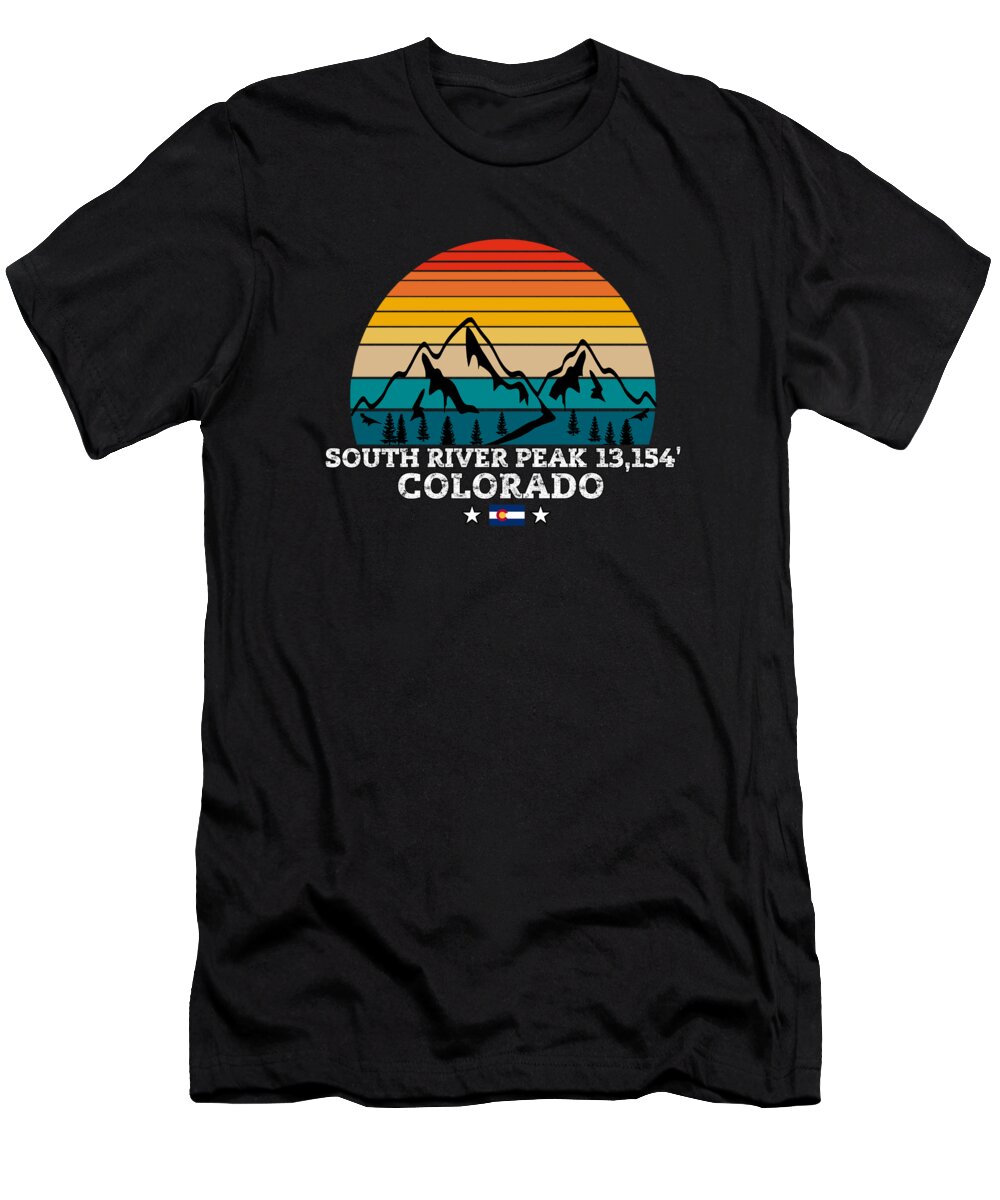 South River Peak T-Shirt featuring the drawing SOUTH RIVER PEAK Colorado by Bruno