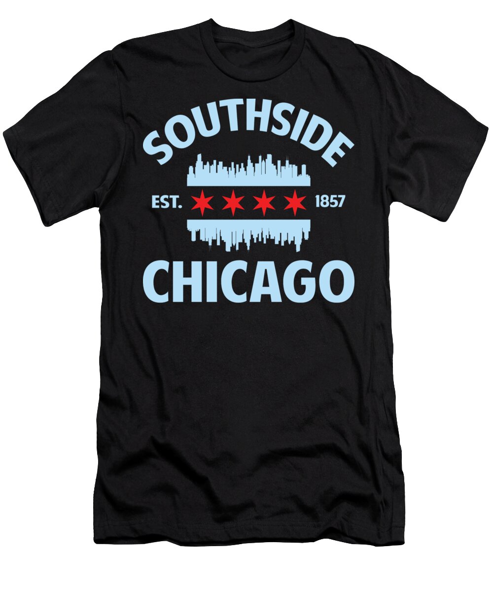 Chicago Illinois T-Shirt featuring the digital art Southside Chicago Flag by Michael S