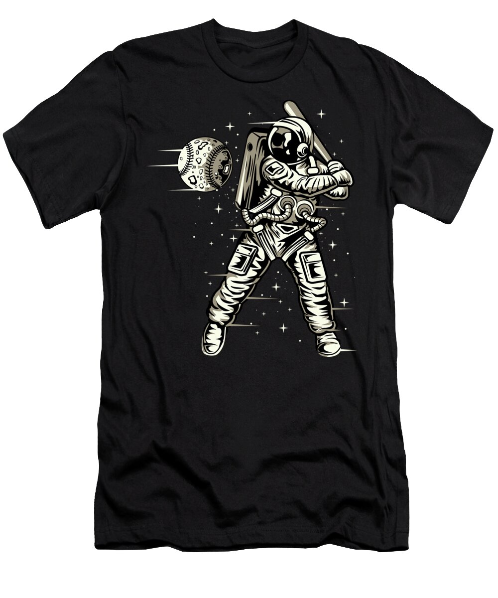 Astronaut T-Shirt featuring the digital art Space Baseball Astronaut by Jacob Zelazny