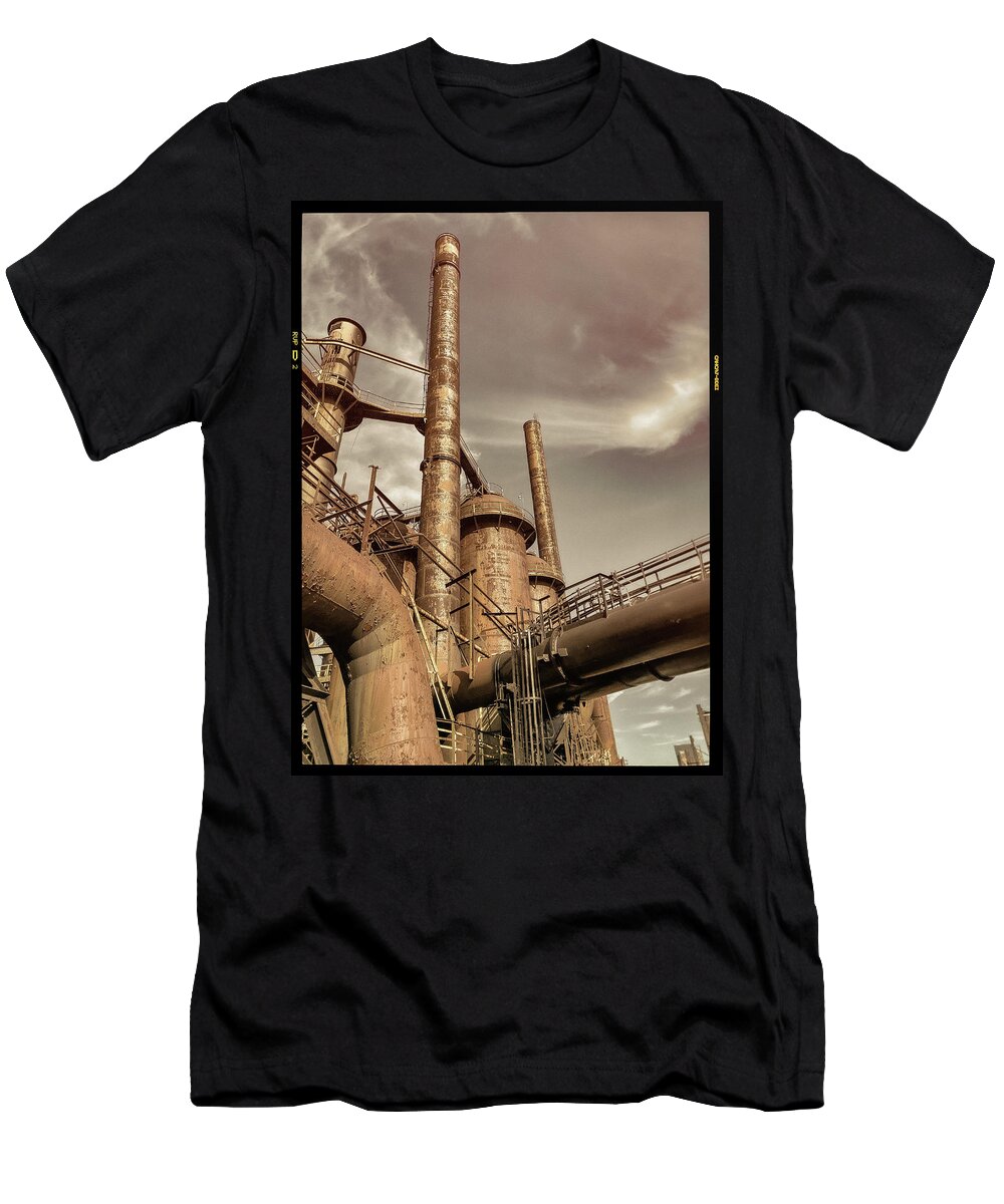  T-Shirt featuring the photograph Stacks by Dmdcreative Photography