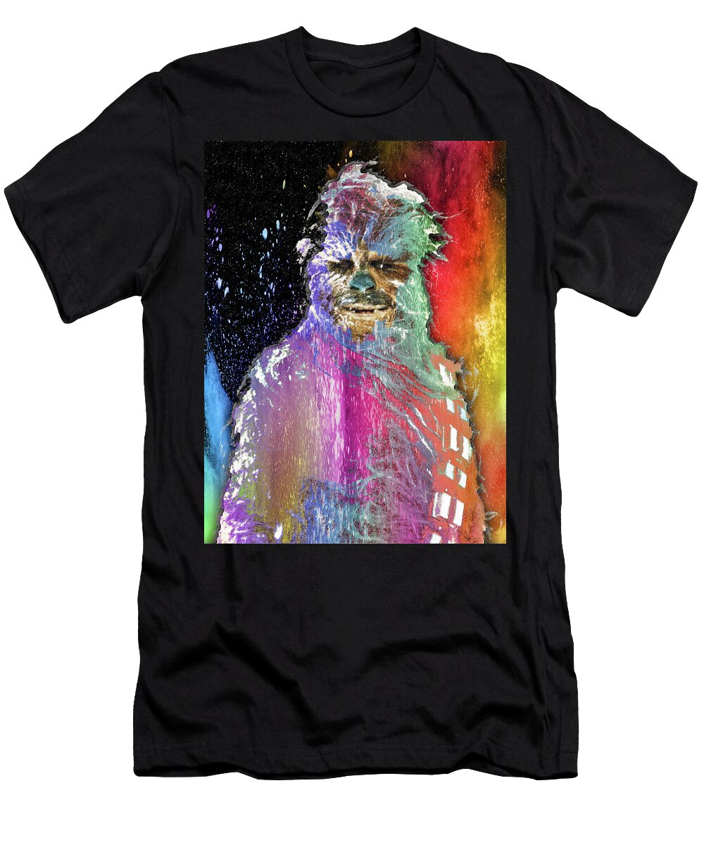Yoda T-Shirt featuring the painting Star Wars Pop Chewbacca by Tony Rubino