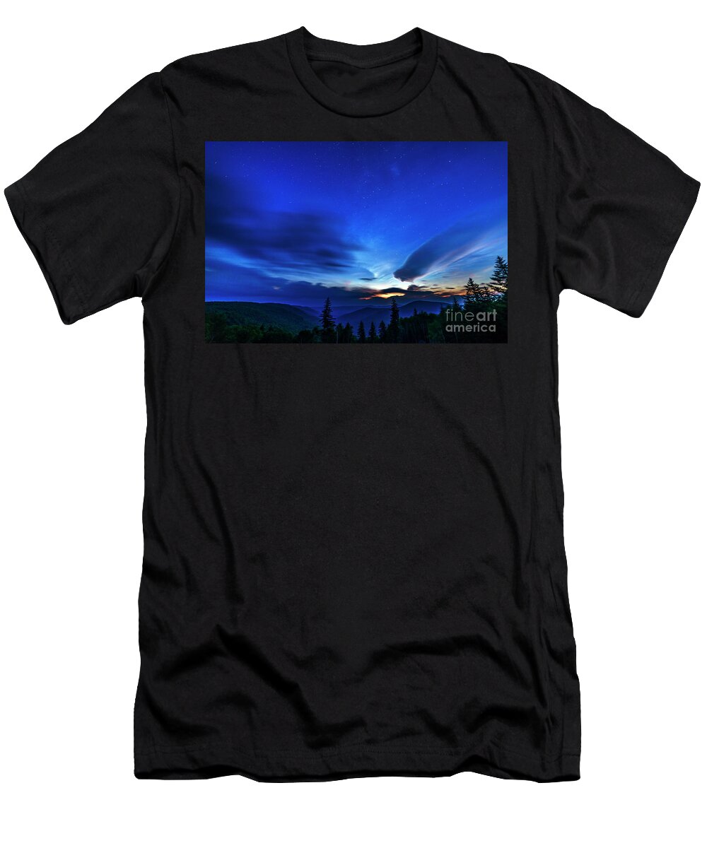 June T-Shirt featuring the photograph Stars and First Light in the Highlands by Thomas R Fletcher