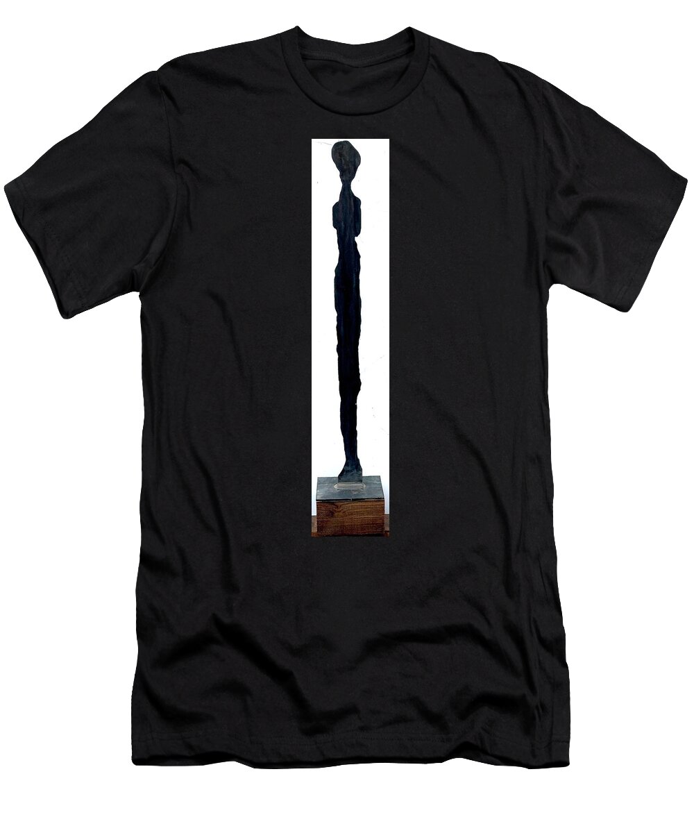 Figure T-Shirt featuring the sculpture Steel Figure by David Euler