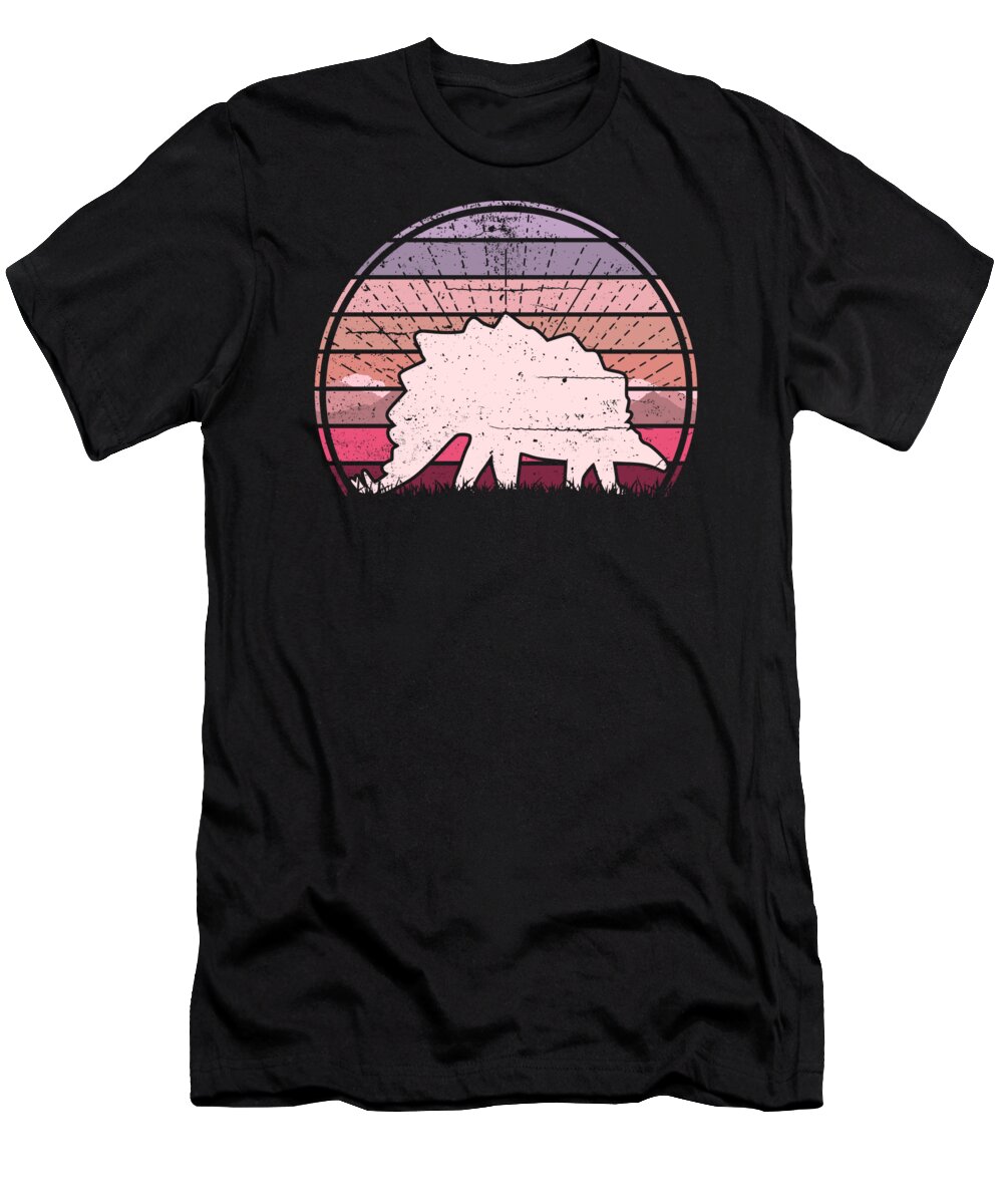 Stegosaurus T-Shirt featuring the digital art Stegosaurus Sunset by Filip Schpindel