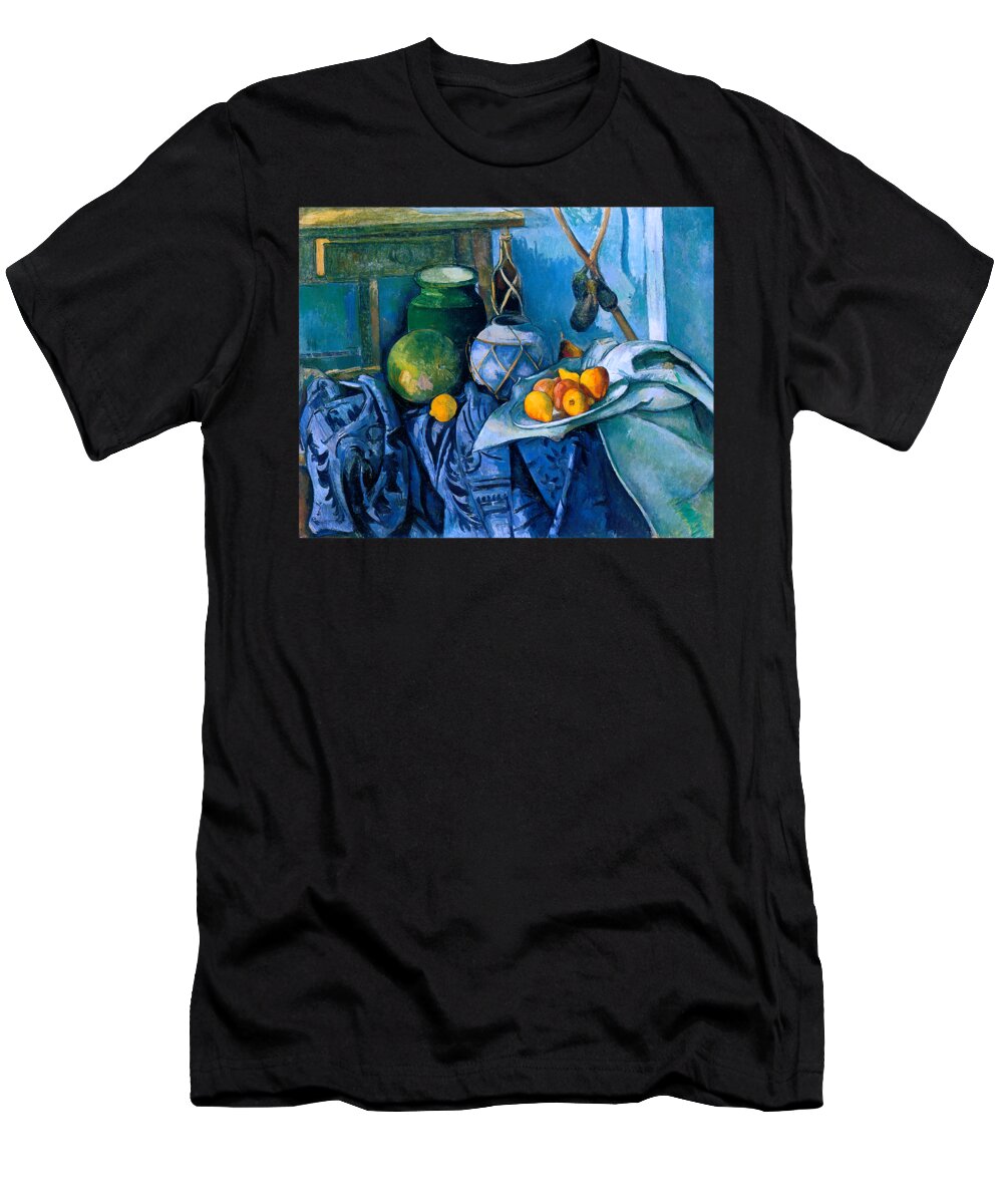 Cezanne T-Shirt featuring the painting Still Life with a Ginger Jar and Eggplants 1893 by Paul Cezanne