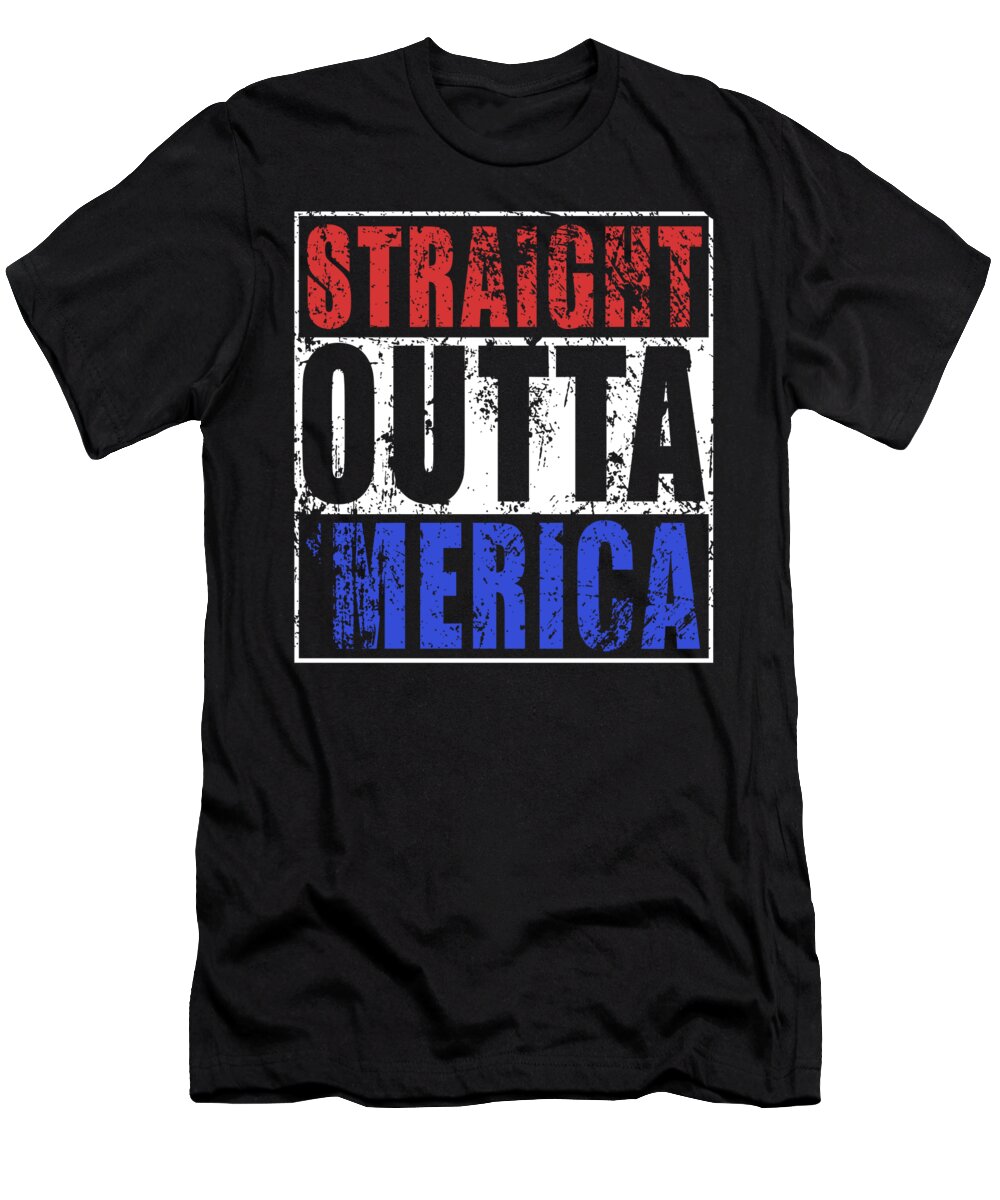 Military T-Shirt featuring the digital art Straight Outta Merica by Jacob Zelazny