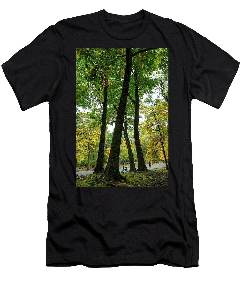 Autumn T-Shirt featuring the photograph Strolling Through the Park by Kevin Suttlehan
