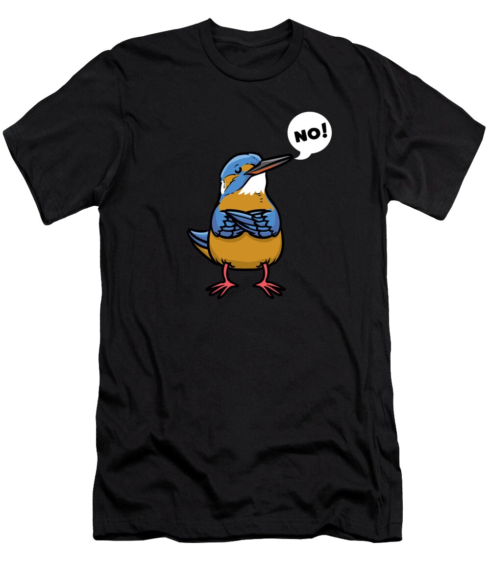 Kingfisher Gifts T-Shirt featuring the digital art Stubborn Kingfisher by Joyce W