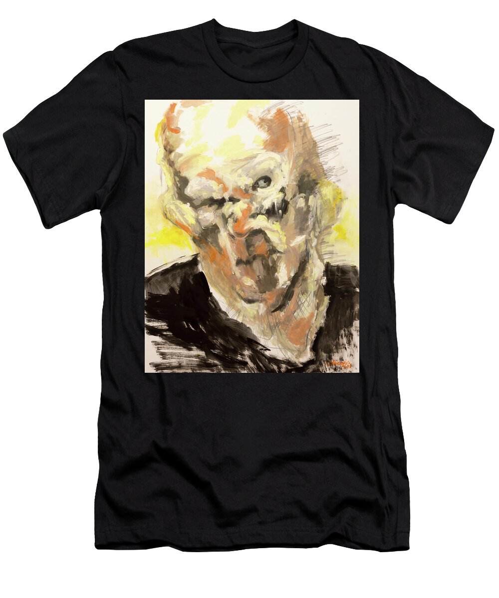 #artandtruecrime T-Shirt featuring the painting Study of an Unknown Inmate 8 by Veronica Huacuja