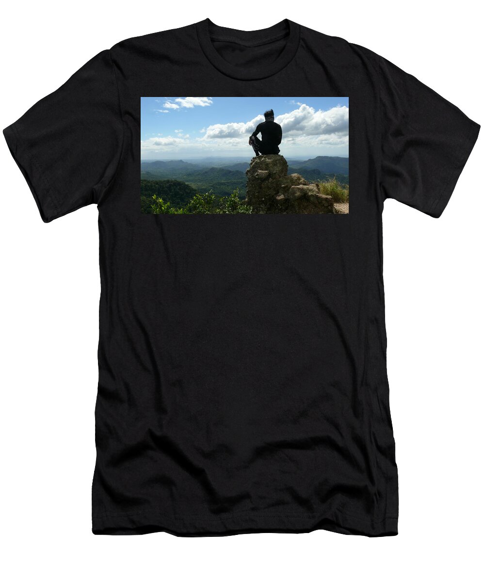 Climber T-Shirt featuring the photograph Successful climber 5 by Robert Bociaga