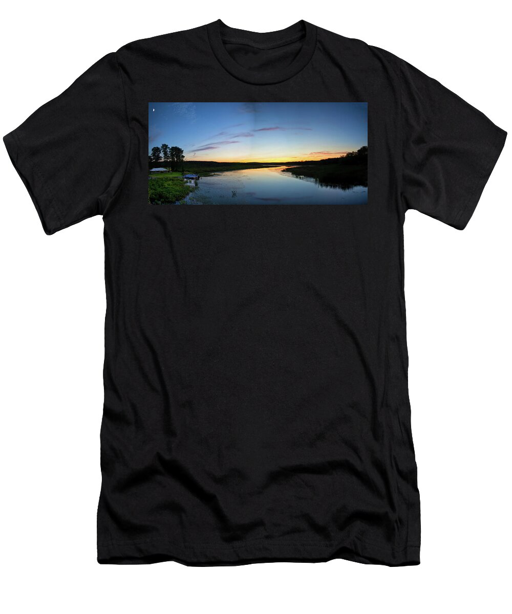 Quabaog River T-Shirt featuring the photograph Sun and Moon by David Pratt