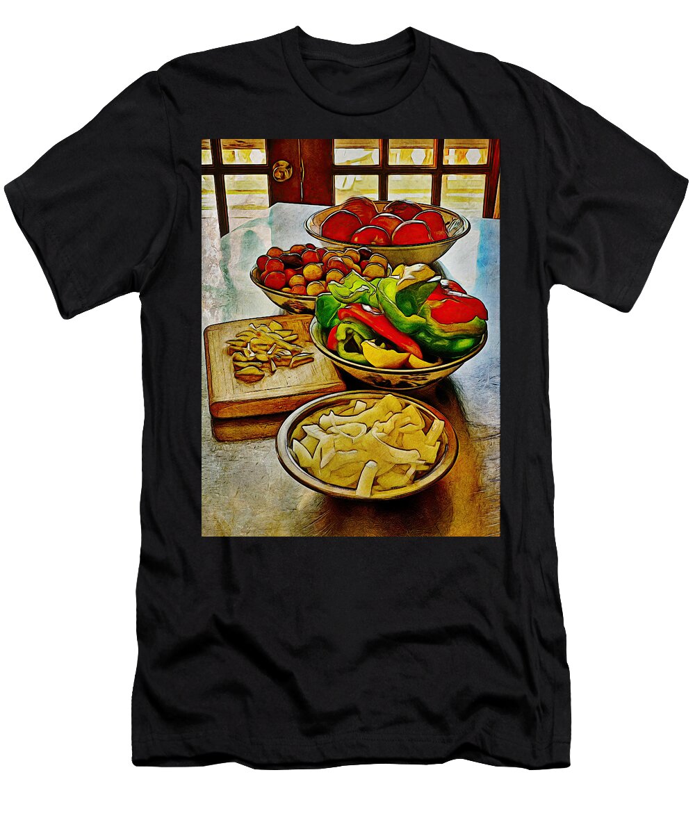 ’still Life’ T-Shirt featuring the photograph Sunday Repast by Carol Whaley Addassi