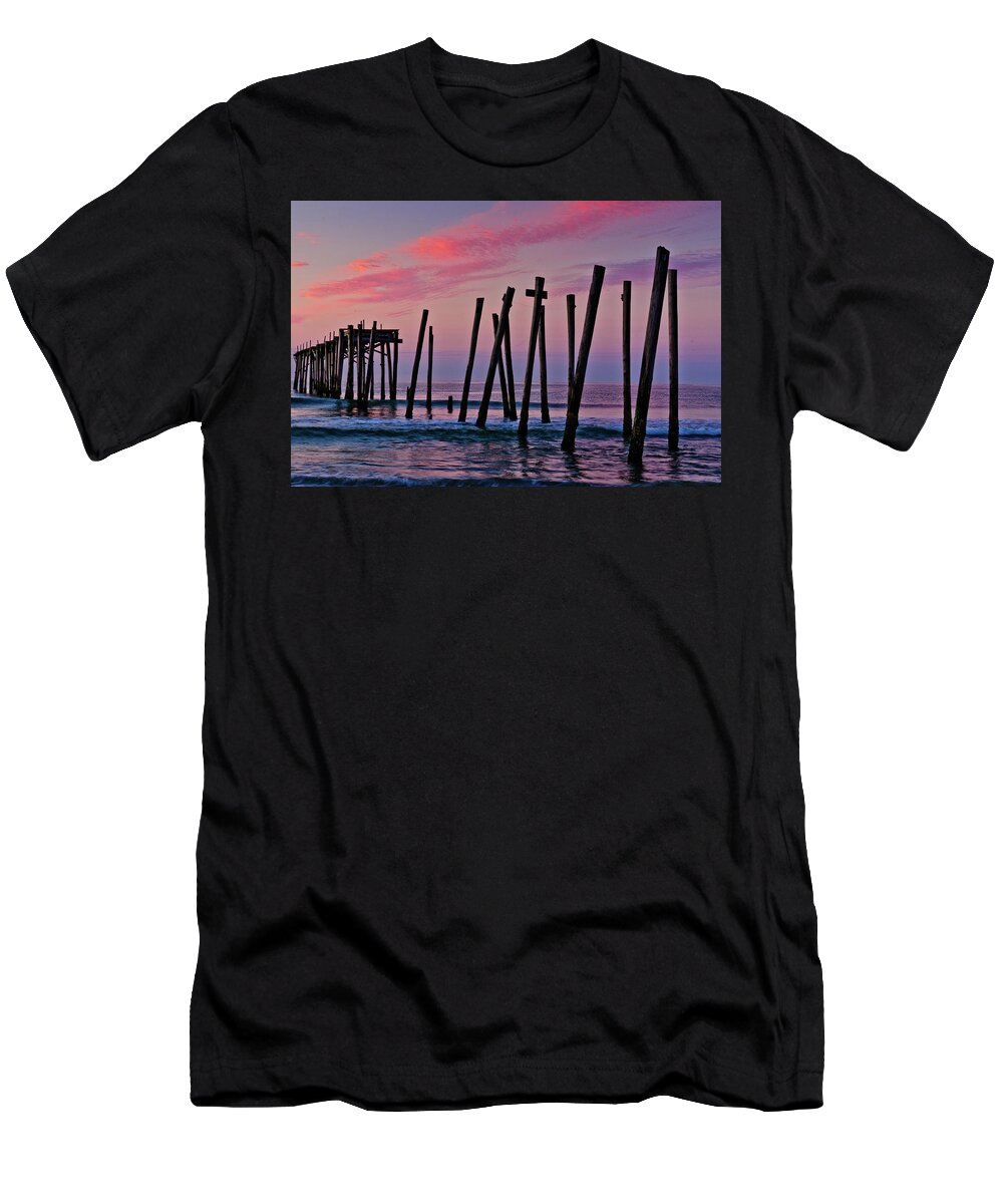 59th Pier T-Shirt featuring the photograph Sunrise 59th Street Pier by Louis Dallara
