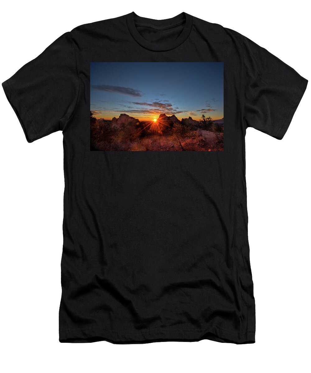 Sunrise T-Shirt featuring the photograph Sunrise at the Gods by Elin Skov Vaeth