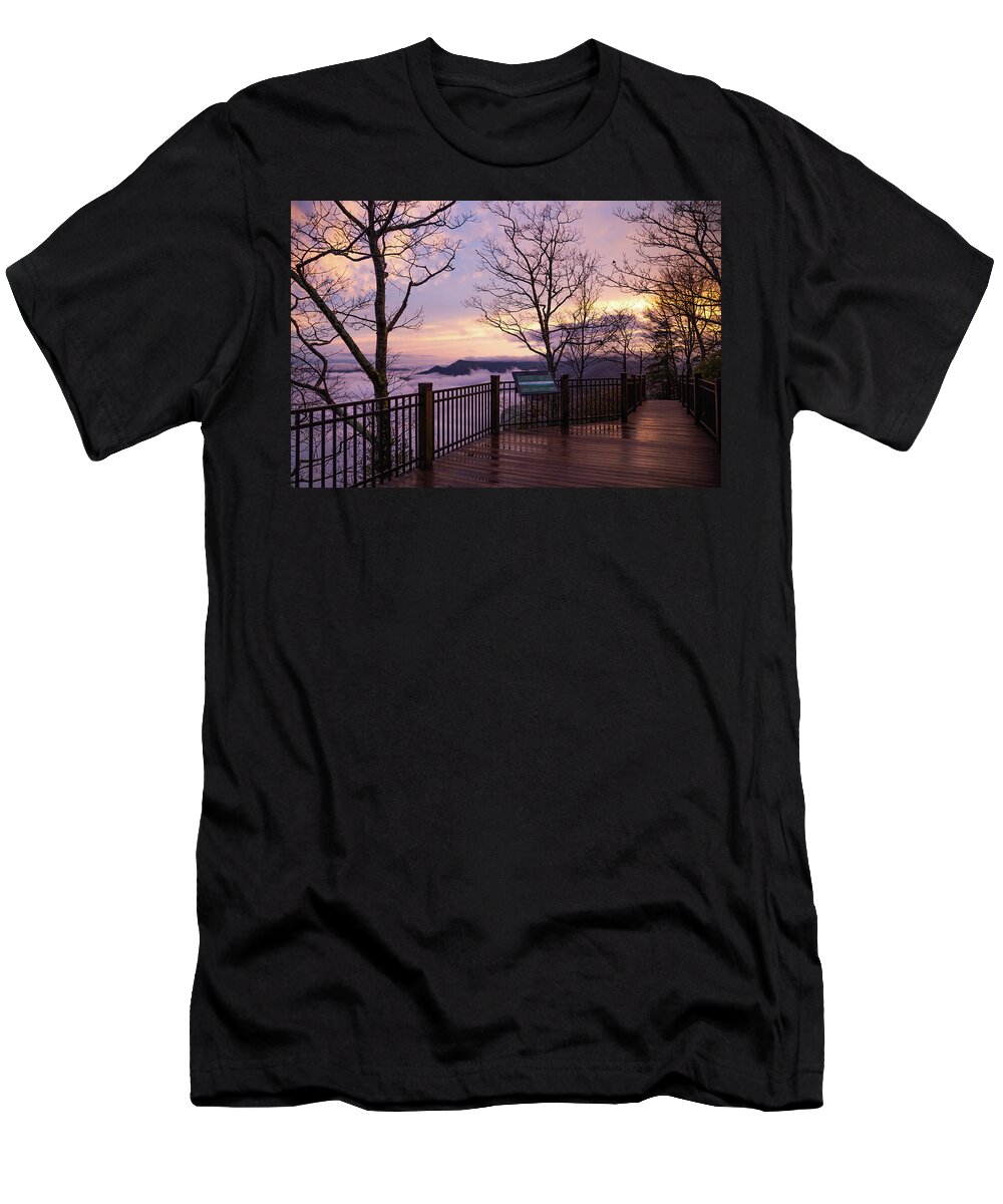 Caesars Head State Park T-Shirt featuring the photograph Sunset at Caesars Head 4 by Cindy Robinson