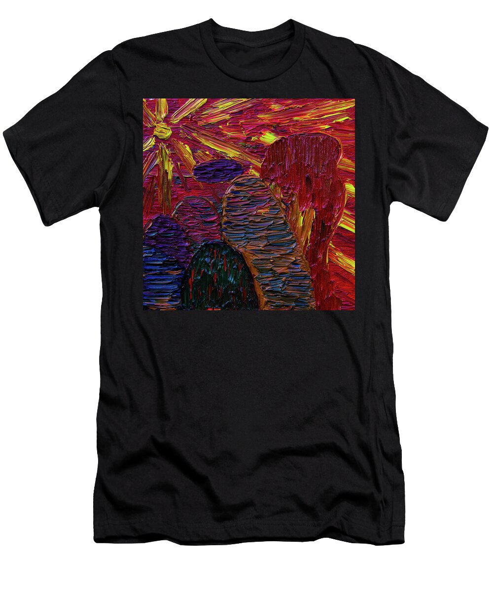 Oil T-Shirt featuring the painting Survival in Desert by Vadim Levin