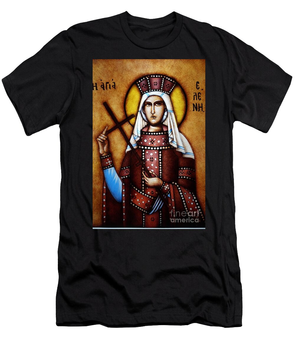 Ikona T-Shirt featuring the glass art Sw. Helena by Justyna Pastuszka