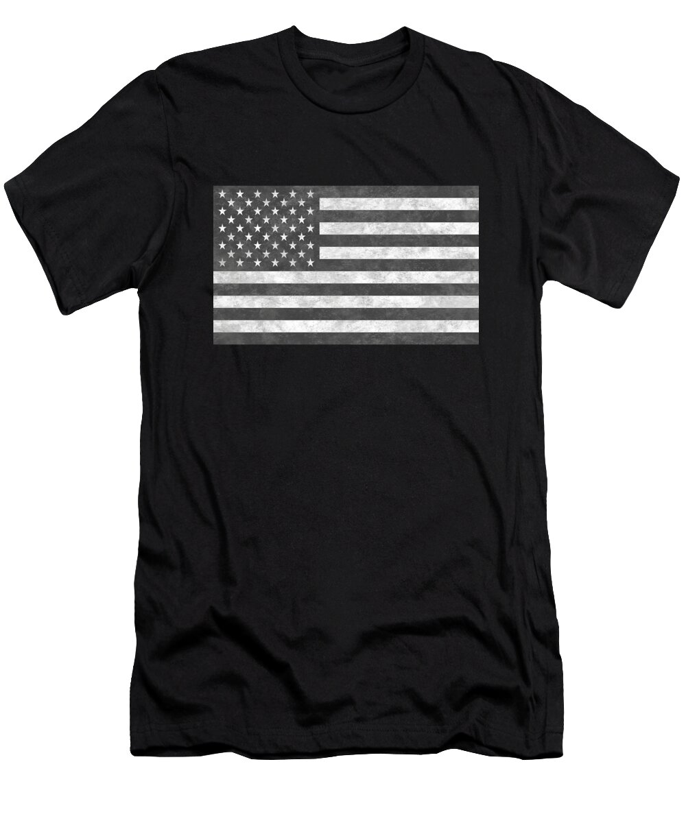 Funny T-Shirt featuring the digital art Tactical USA Flag Retro by Flippin Sweet Gear